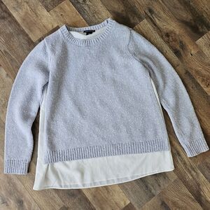 Club Monaco 2-layer cotton sweater Size: S Colour: warming light blue EUC
